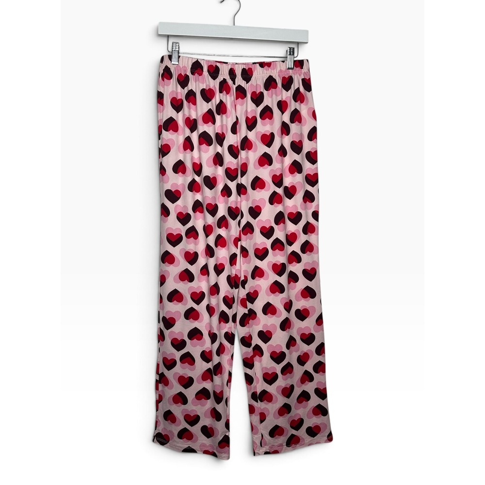 Kate Spade New York Women's Heart Print Pajama Set Pink Red Size Medium - Picture 3 of 7